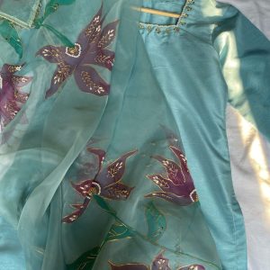 2Pc Silk Handpainted Kurta