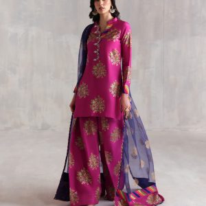 3pc Handpainted block print silk viscos