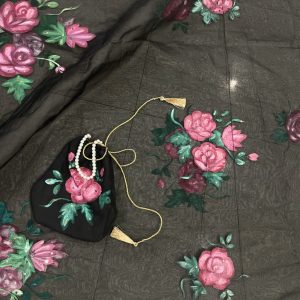 Handmade Painted Flora Pattren Duppta