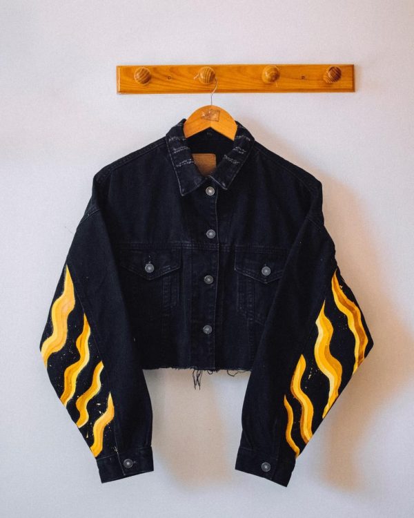 Hand painted Artistic Butterfly Denim Jackets
