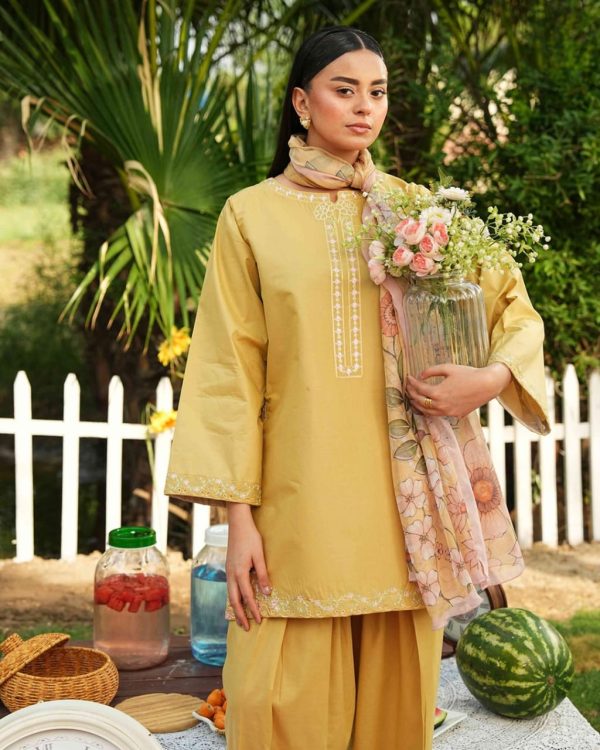 3pc Cotton Suit With Embroidery - Image 2