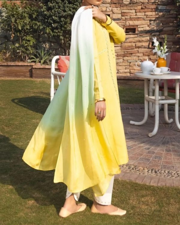 2Pc Floral Embrace Embroidery Shirt and Silk Duppata - Image 2
