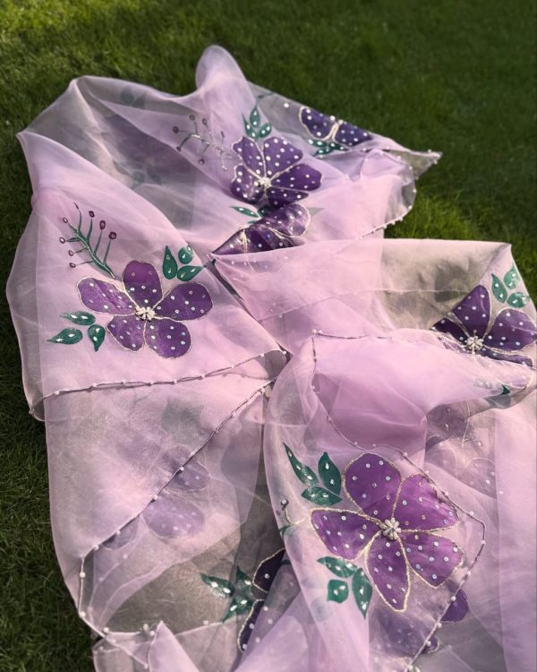Hand Painted Pastel Duppata