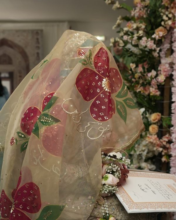 Nikkah Duppta Handmade Paint & Gutta